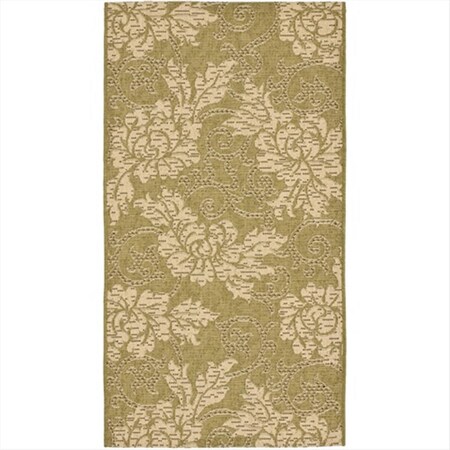 Safavieh 2 Ft. -7 In. X 5 Ft. Small Rectangle Indoor-Outdoor Courtyard- Green And Creme- Machine Made Rug CY6555-24-3